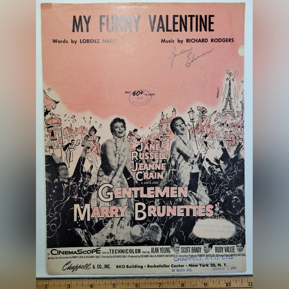 My Funny Valentine - vintage sheet music 1937